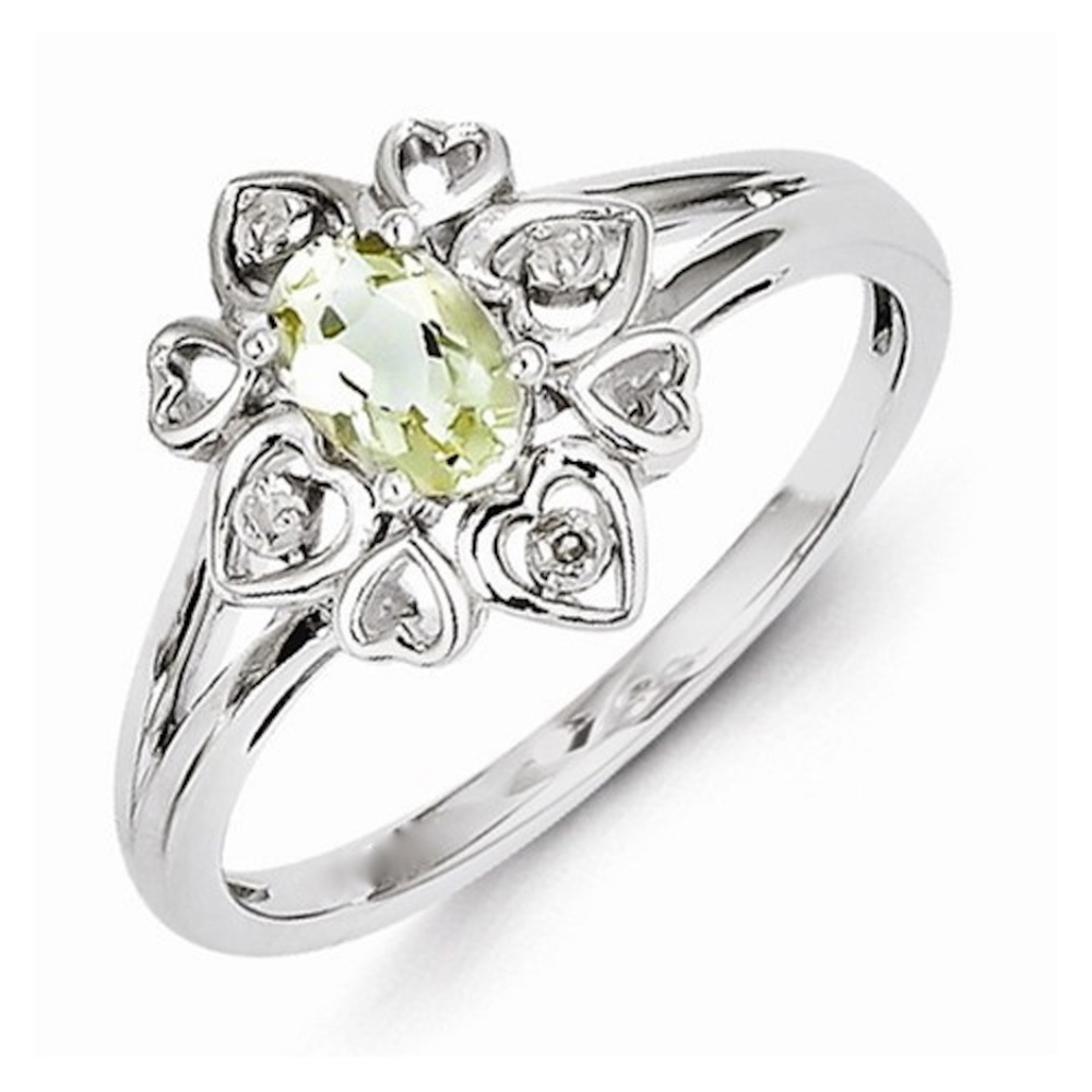Genuine Diamond Lemon Quartz Ring - Picture 4 of 4